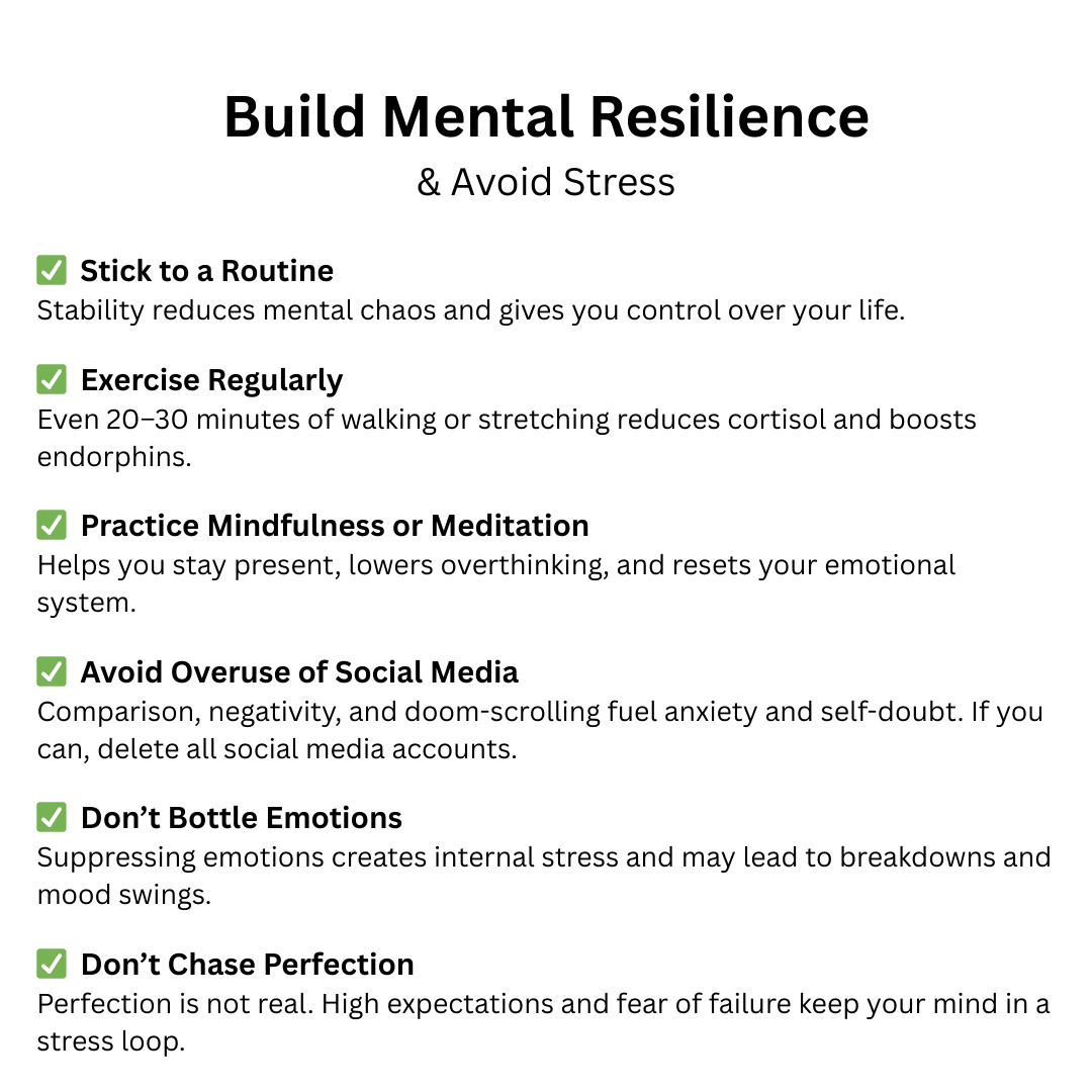 tasks to do to avoid stress